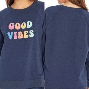 Wildfox Good Vibes Crew Neck Sweatshirt Size Medium